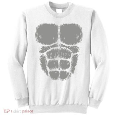 Halloween Funny Gorilla Monkey Belly Chest Costume Sweatshirt