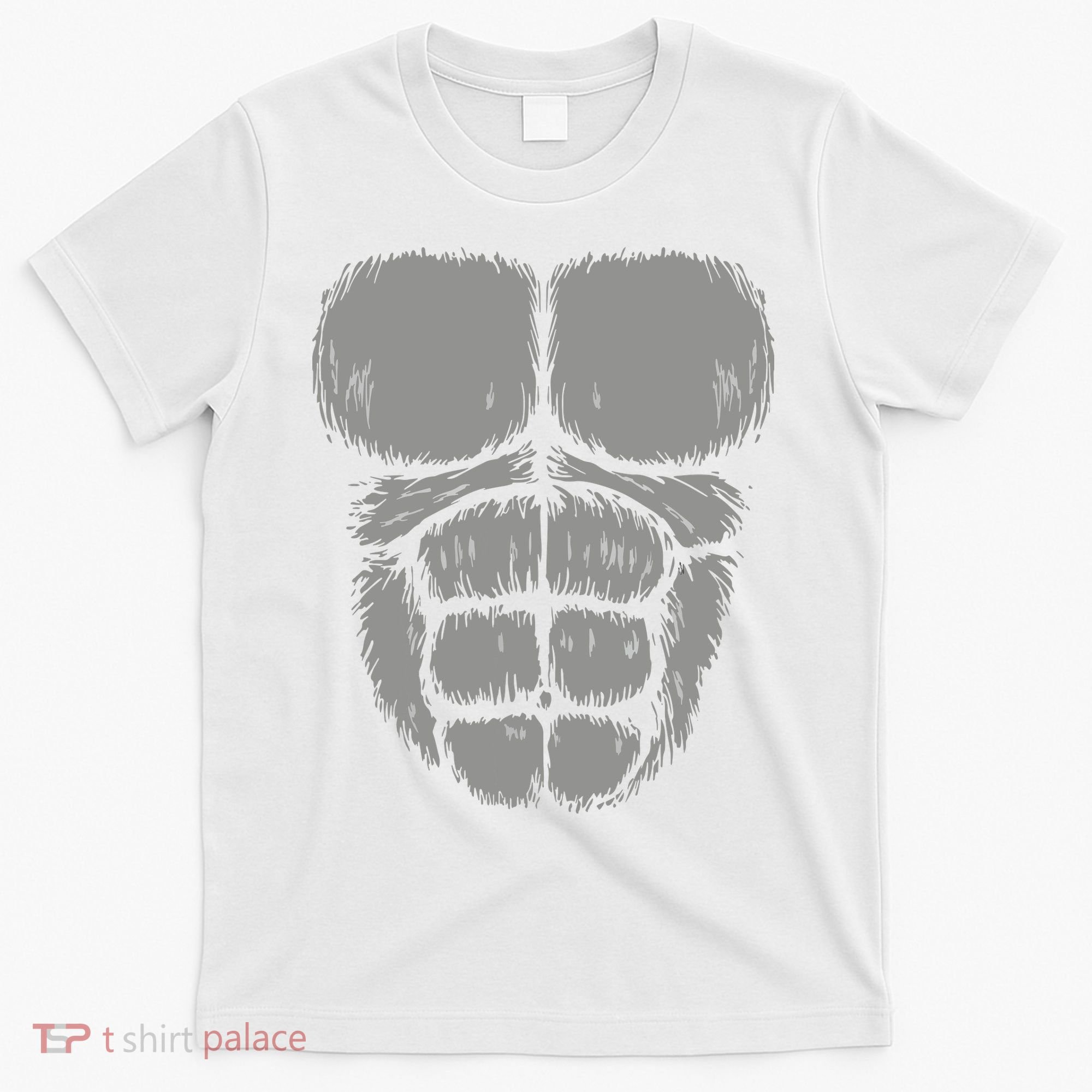 Halloween Funny Gorilla Monkey Belly Chest Costume T-Shirt