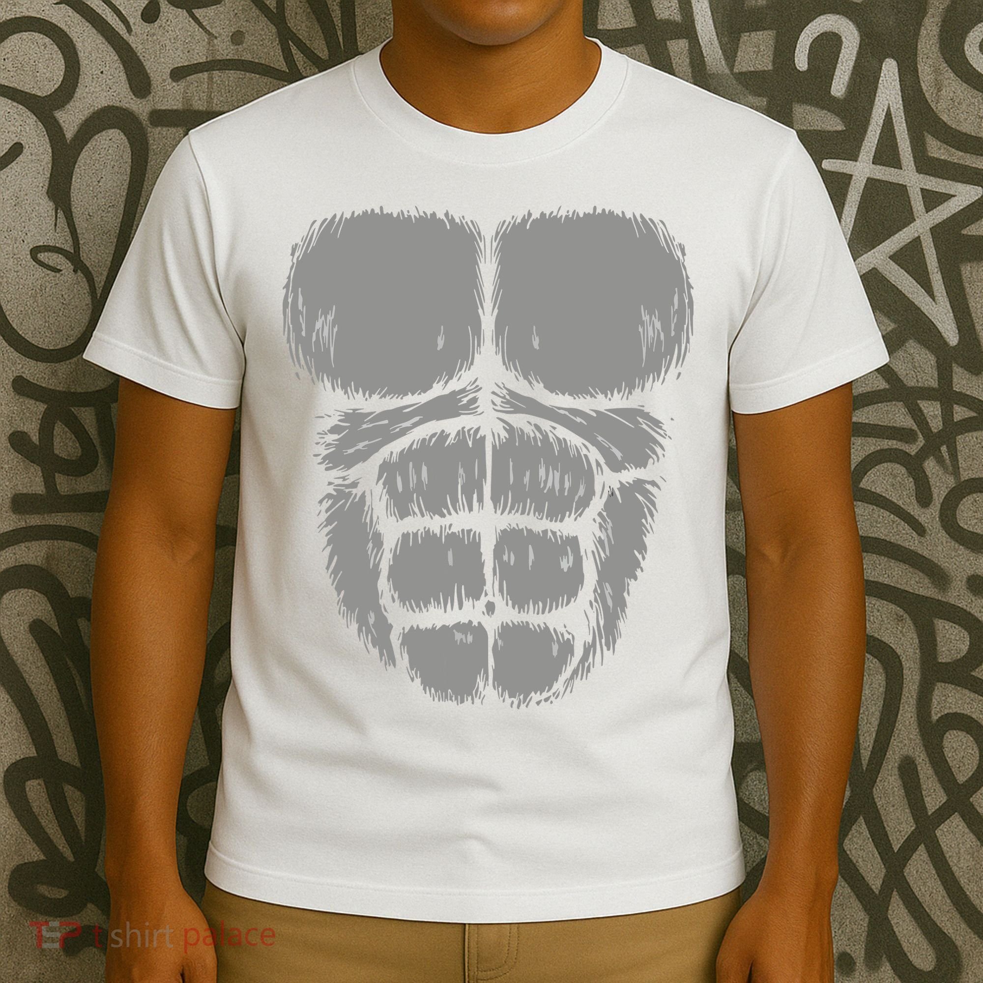 Halloween Funny Gorilla Monkey Belly Chest Costume T-Shirt