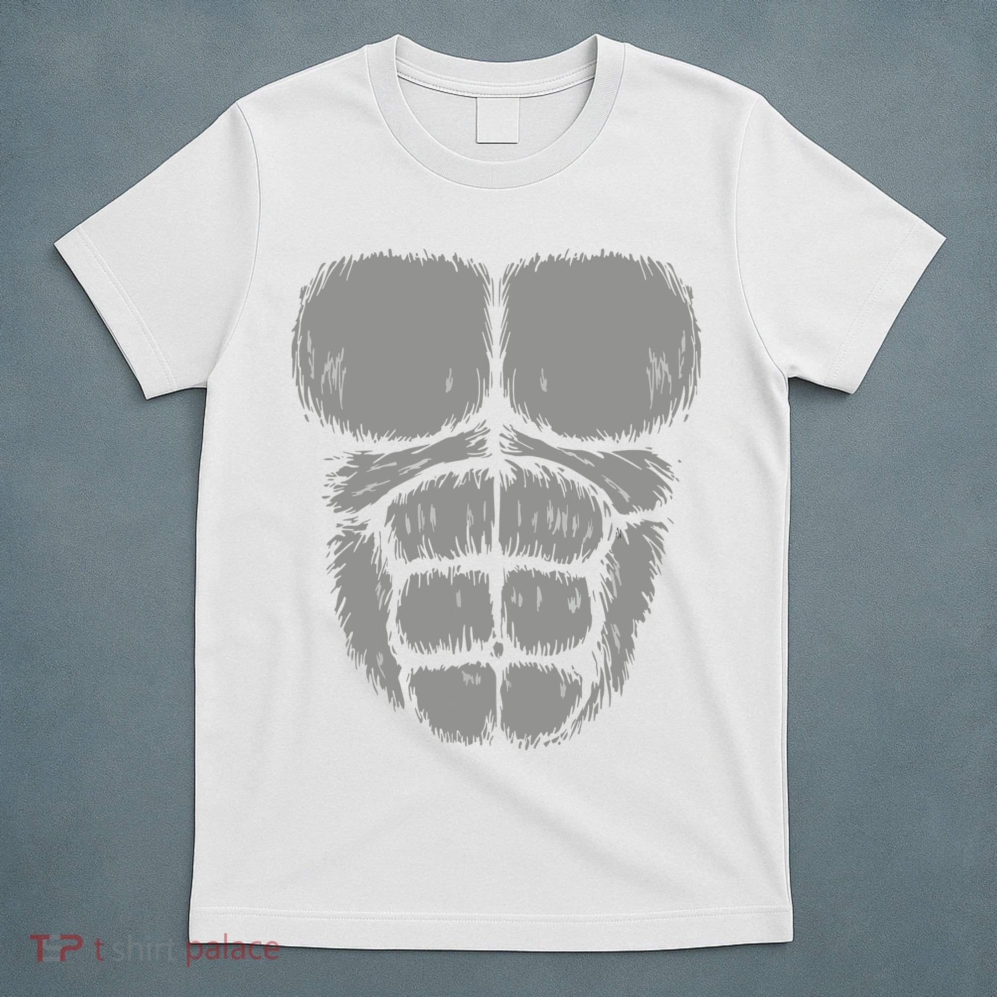 Halloween Funny Gorilla Monkey Belly Chest Costume T-Shirt