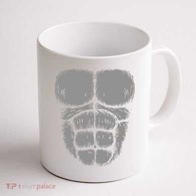 Halloween Funny Gorilla Monkey Belly Chest Costume Coffee Mug back