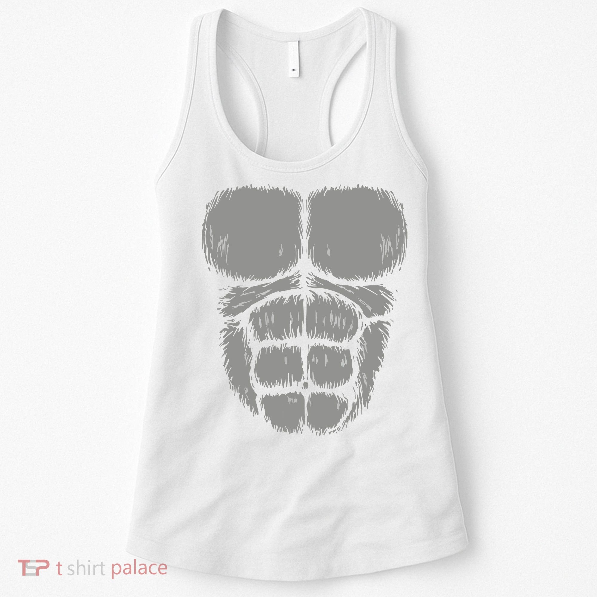 Halloween Funny Gorilla Monkey Belly Chest Costume Women's Tank Top