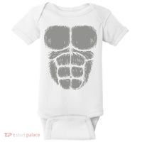 Halloween Funny Gorilla Monkey Belly Chest Costume Baby Bodysuit thumb 0