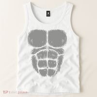 Halloween Funny Gorilla Monkey Belly Chest Costume Tank Top thumb 2