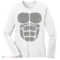 Halloween Funny Gorilla Monkey Belly Chest Costume Women's Long Sleeve Shirt thumb 0