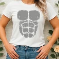 Halloween Funny Gorilla Monkey Belly Chest Costume Women's T-Shirt thumb 2