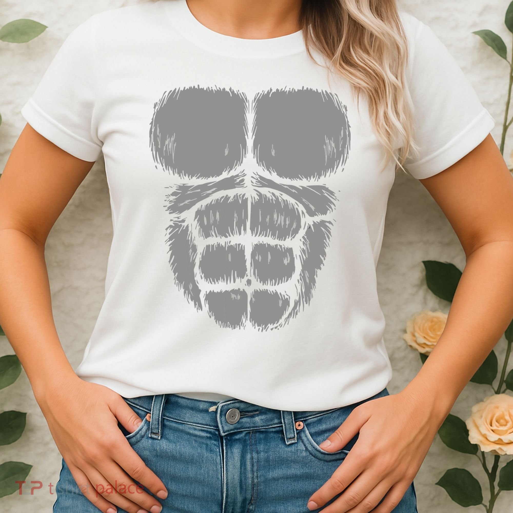 Halloween Funny Gorilla Monkey Belly Chest Costume Women's T-Shirt