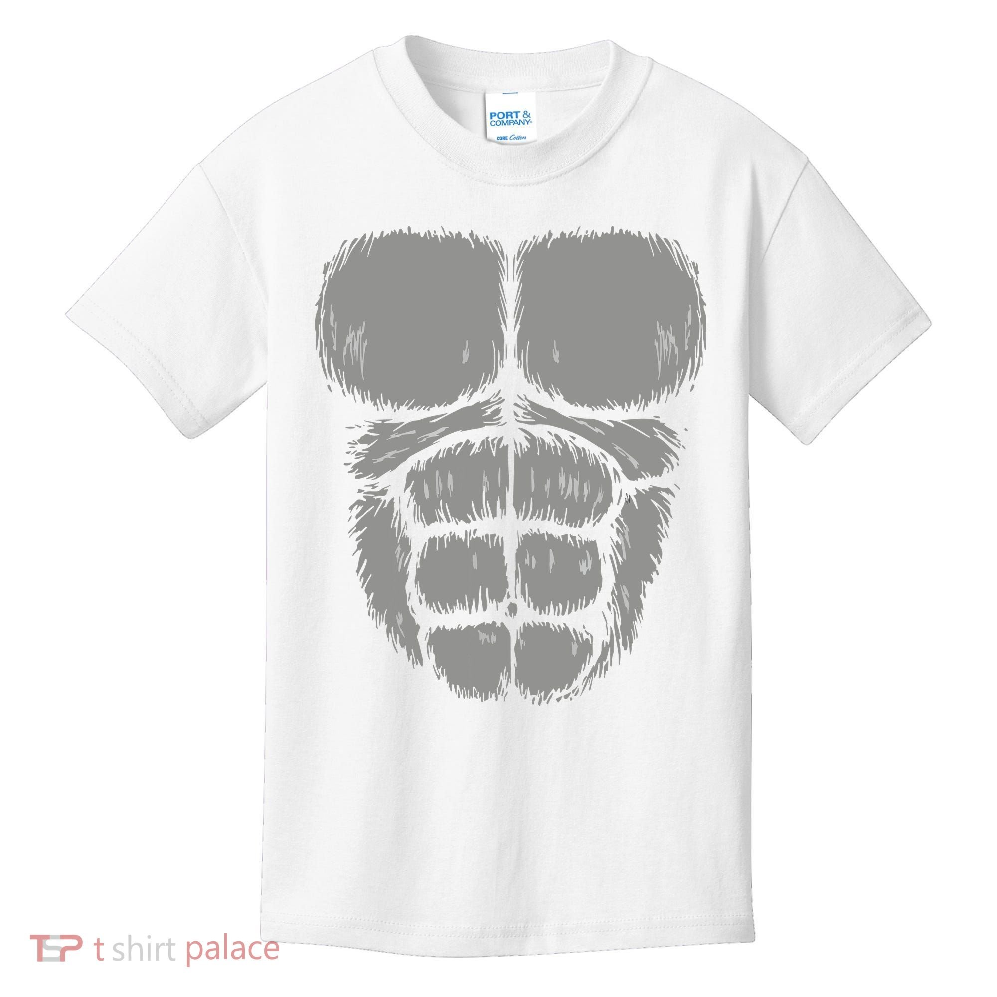 Halloween Funny Gorilla Monkey Belly Chest Costume Kids T-Shirt