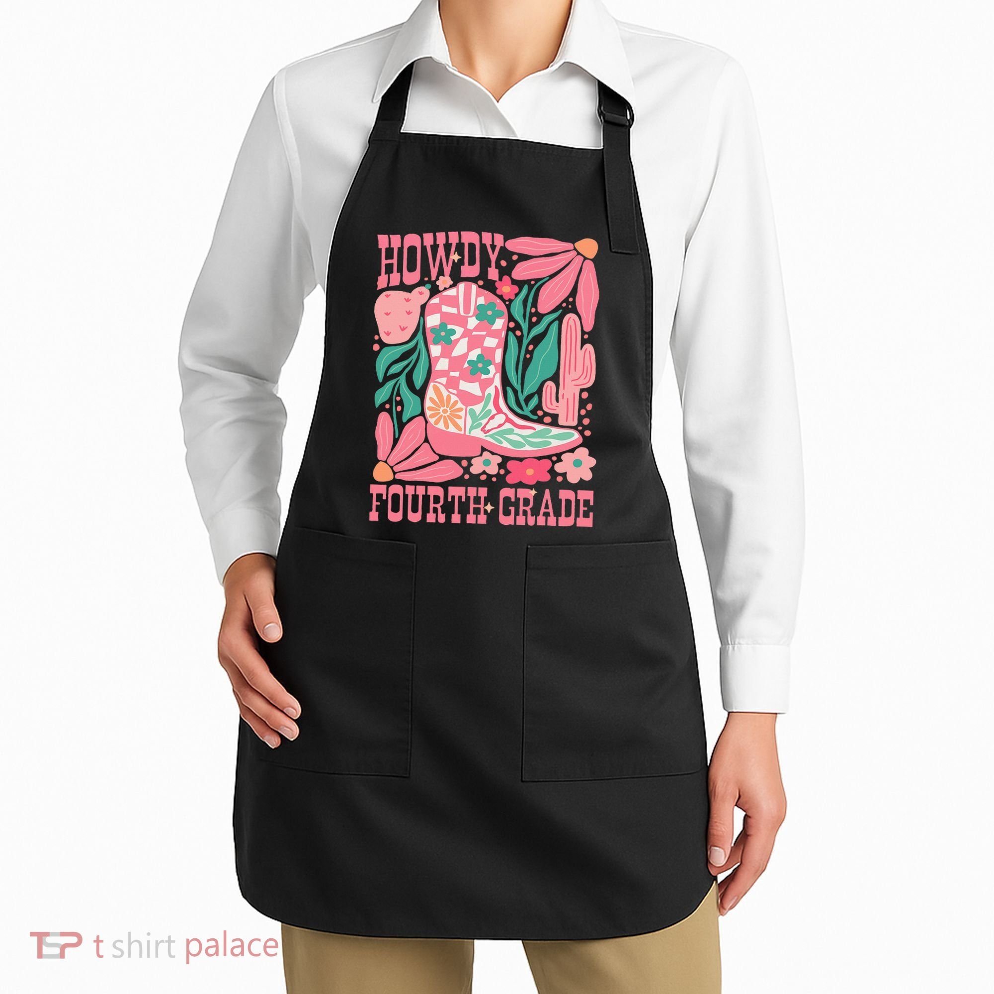 Howdy Fourth Grade Western 4th Grade Teacher Cowboy Cowgirl Apron