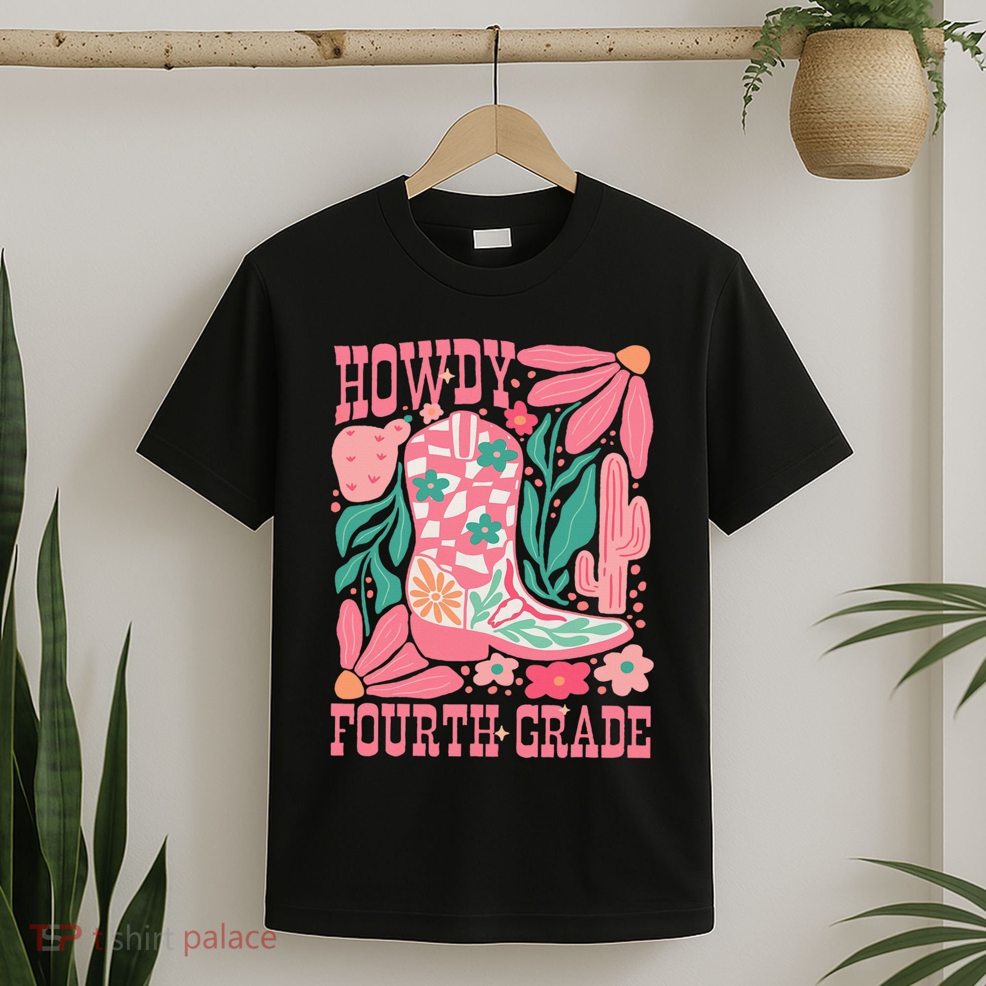 Howdy Fourth Grade Western 4th Grade Teacher Cowboy Cowgirl T-Shirt
