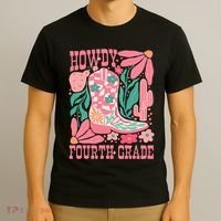 Howdy Fourth Grade Western 4th Grade Teacher Cowboy Cowgirl T-Shirt thumb 3