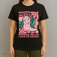 Howdy Fourth Grade Western 4th Grade Teacher Cowboy Cowgirl T-Shirt thumb 4