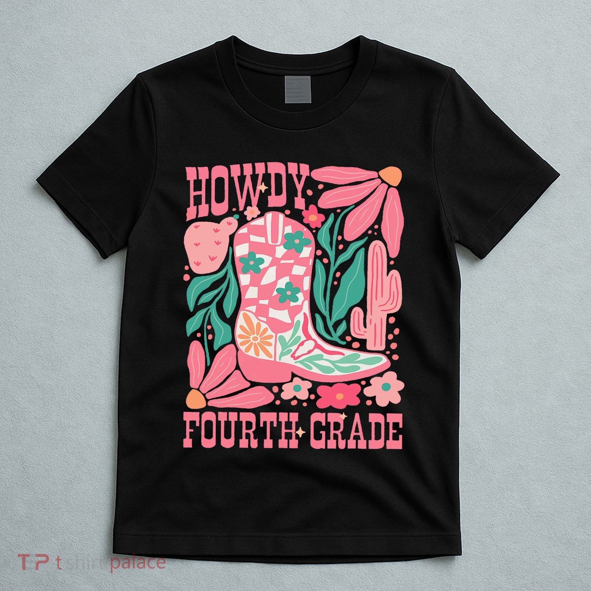 Howdy Fourth Grade Western 4th Grade Teacher Cowboy Cowgirl T-Shirt