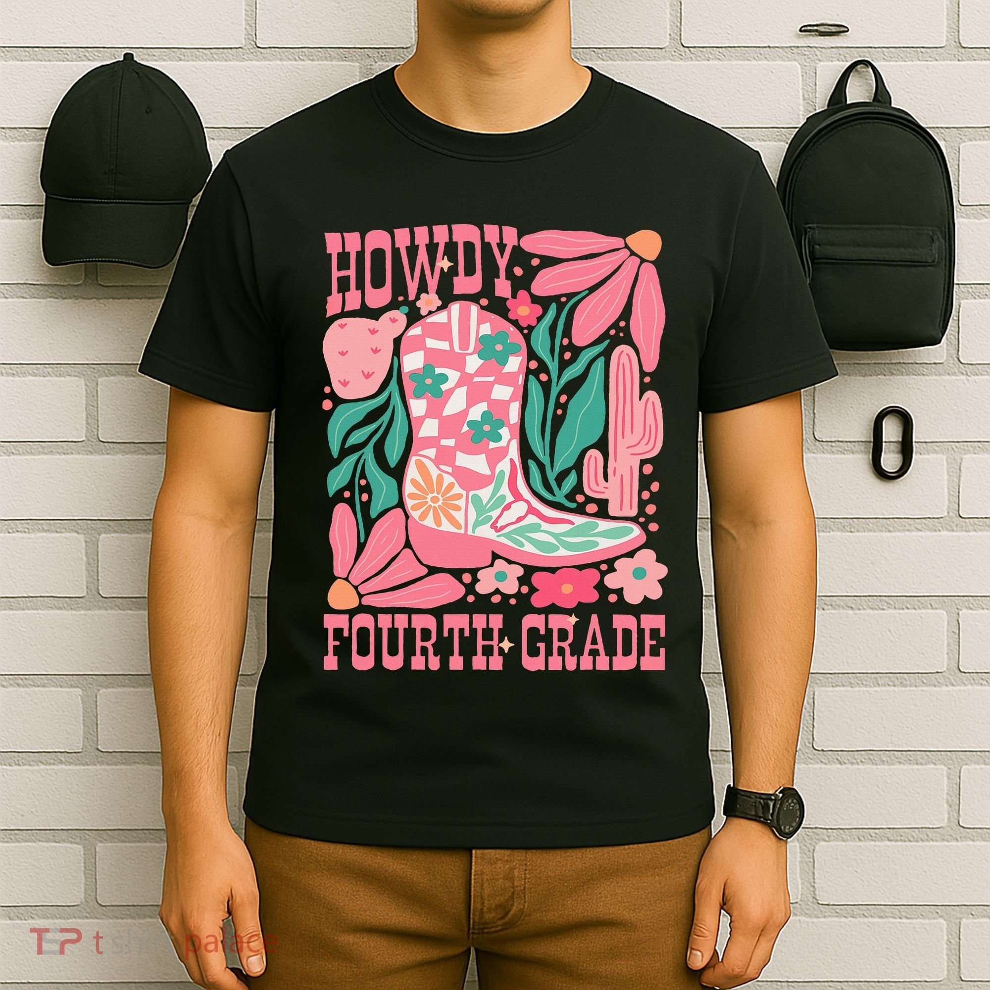 Howdy Fourth Grade Western 4th Grade Teacher Cowboy Cowgirl T-Shirt