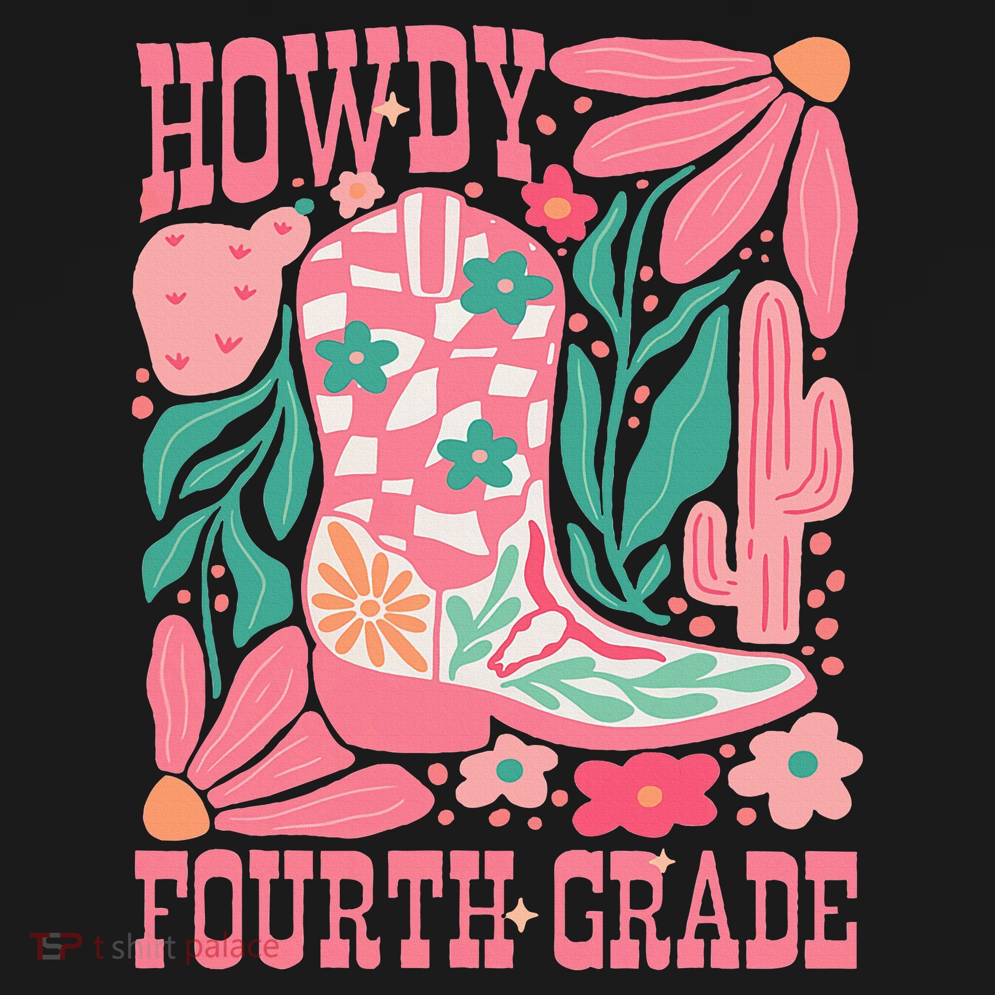Howdy Fourth Grade Western 4th Grade Teacher Cowboy Cowgirl T-Shirt