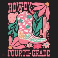 Howdy Fourth Grade Western 4th Grade Teacher Cowboy Cowgirl Beanie thumb 2