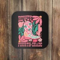 Howdy Fourth Grade Western 4th Grade Teacher Cowboy Cowgirl Coaster thumb 0