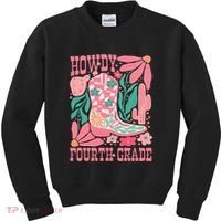 Howdy Fourth Grade Western 4th Grade Teacher Cowboy Cowgirl Kids Sweatshirt thumb 0