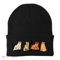 Halloween Funny Ghost Cat Lover Scary Spooky Beanie thumb 0