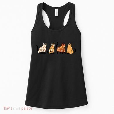 Halloween Funny Ghost Cat Lover Scary Spooky Women's Tank Top