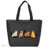 Halloween Funny Ghost Cat Lover Scary Spooky Tote Bag thumb 0
