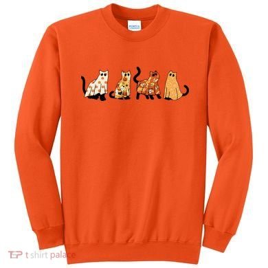 Halloween Funny Ghost Cat Lover Scary Spooky Sweatshirt