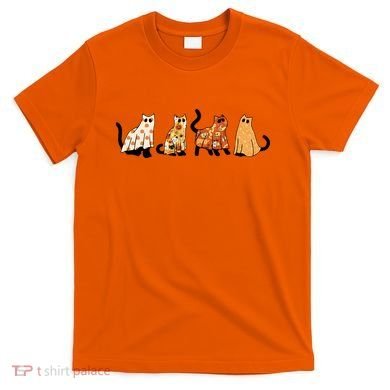 Halloween Funny Ghost Cat Lover Scary Spooky T-Shirt