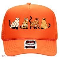 Halloween Funny Ghost Cat Lover Scary Spooky Hat thumb 0