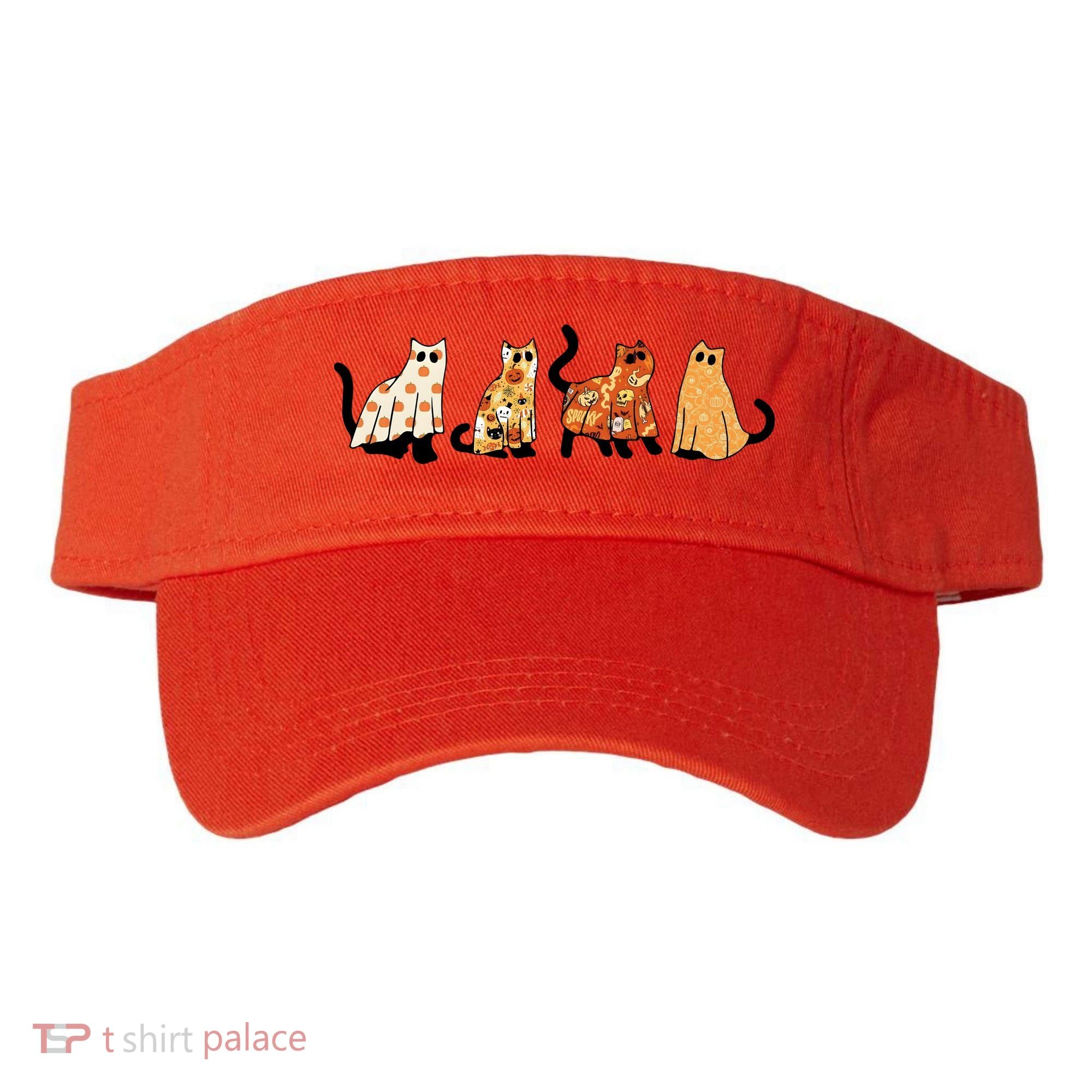Halloween Funny Ghost Cat Lover Scary Spooky Visor