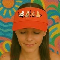 Halloween Funny Ghost Cat Lover Scary Spooky Visor thumb 2