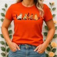 Halloween Funny Ghost Cat Lover Scary Spooky Women's T-Shirt thumb 2