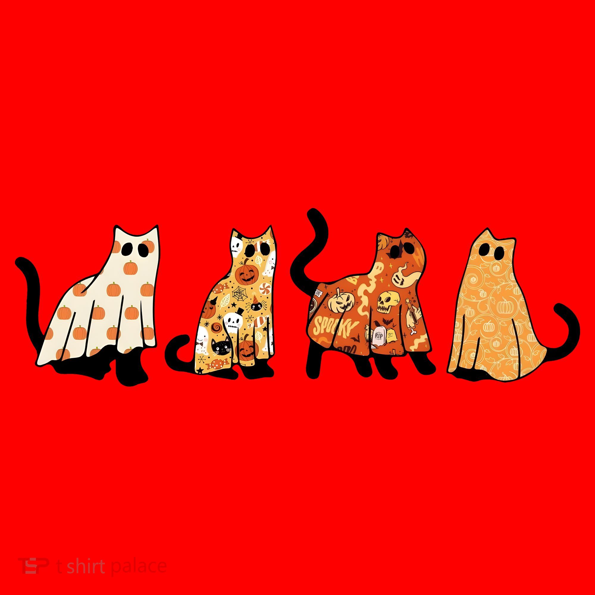 Halloween Funny Ghost Cat Lover Scary Spooky Santa Hat
