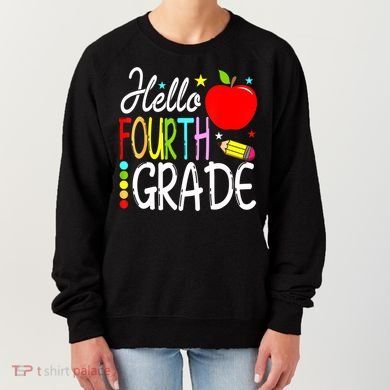 Hello Fourth Grade Team 4th Grade Back To School Teacher Women's Sweatshirt