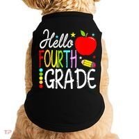Hello Fourth Grade Team 4th Grade Back To School Teacher Doggie Tank thumb 0