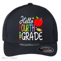 Hello Fourth Grade Team 4th Grade Back To School Teacher Flexfit Unipanel Trucker Cap thumb 0