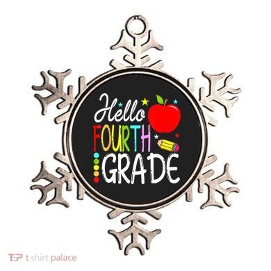 Hello Fourth Grade Team 4th Grade Back To School Teacher Ornament