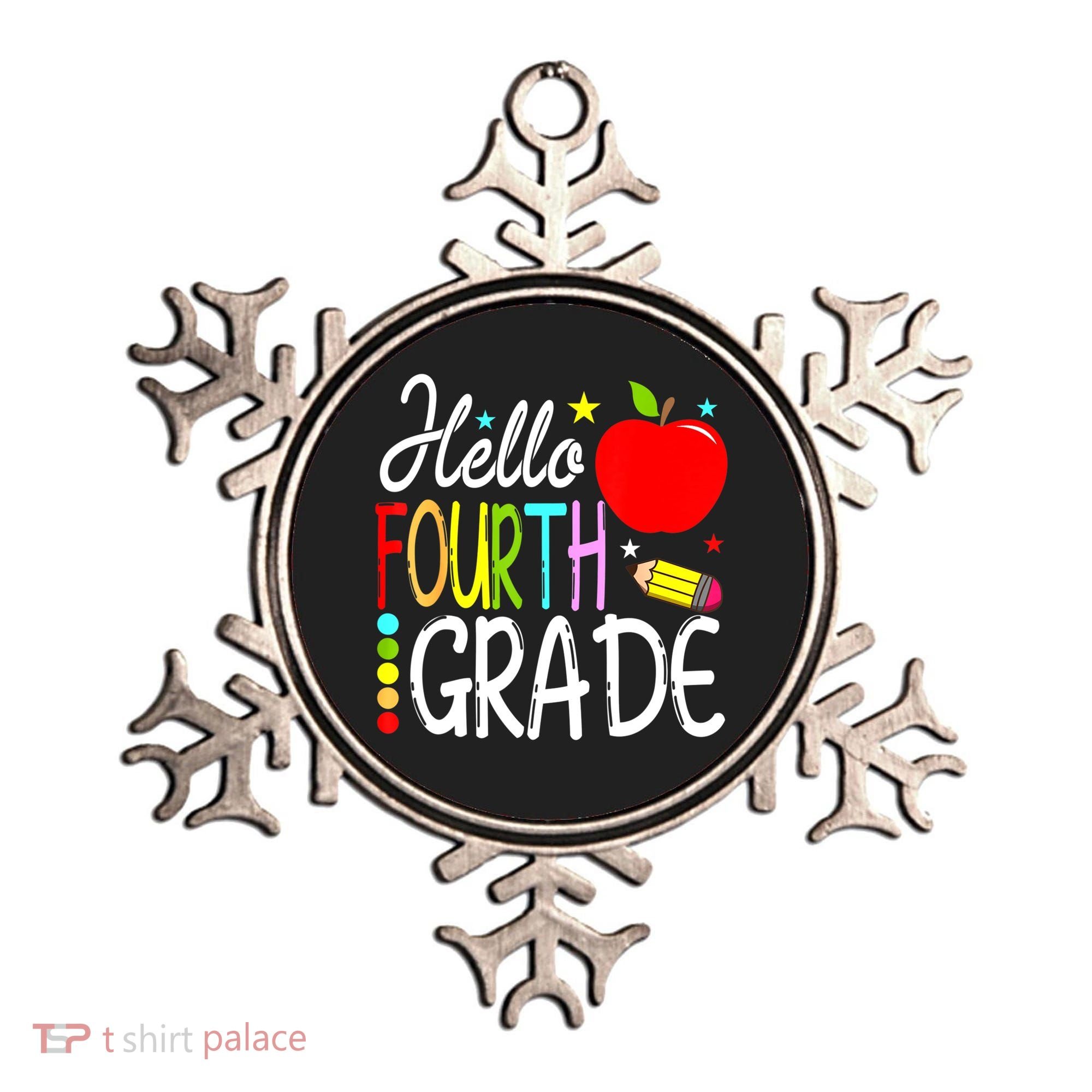 Hello Fourth Grade Team 4th Grade Back To School Teacher Ornament