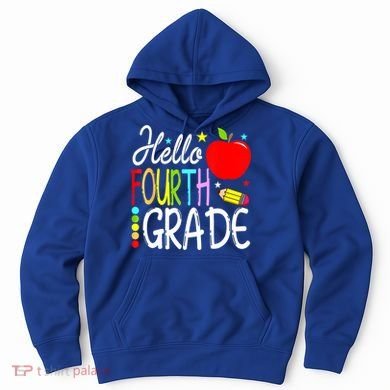 Hello Fourth Grade Team 4th Grade Back To School Teacher Hoodie