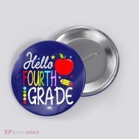 Hello Fourth Grade Team 4th Grade Back To School Teacher Button thumb 0