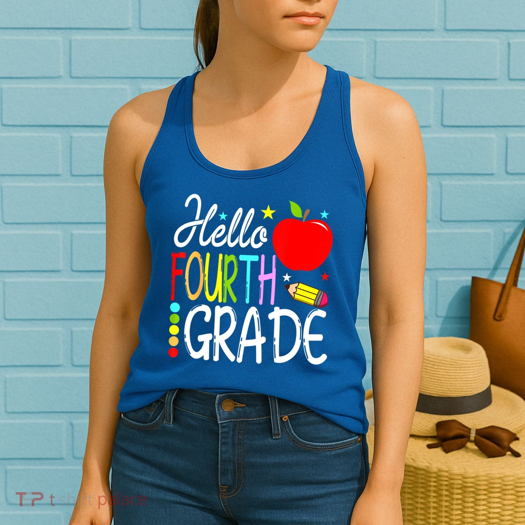 Hello Fourth Grade Team 4th Grade Back To School Teacher Women's Tank Top
