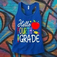 Hello Fourth Grade Team 4th Grade Back To School Teacher Women's Tank Top thumb 3