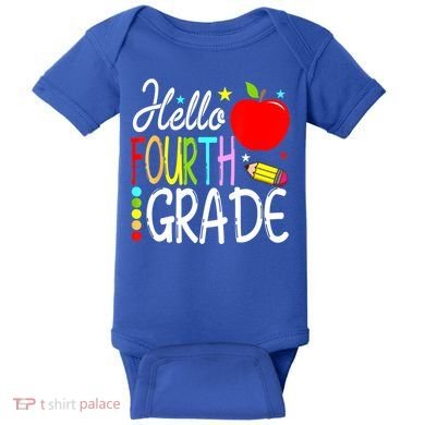 Hello Fourth Grade Team 4th Grade Back To School Teacher Baby Bodysuit