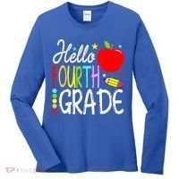 Hello Fourth Grade Team 4th Grade Back To School Teacher Women's Long Sleeve Shirt thumb 0