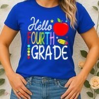 Hello Fourth Grade Team 4th Grade Back To School Teacher Women's T-Shirt thumb 2