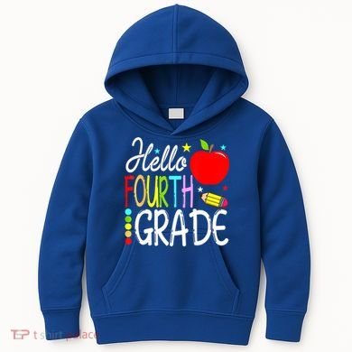 Hello Fourth Grade Team 4th Grade Back To School Teacher Kids Hoodie