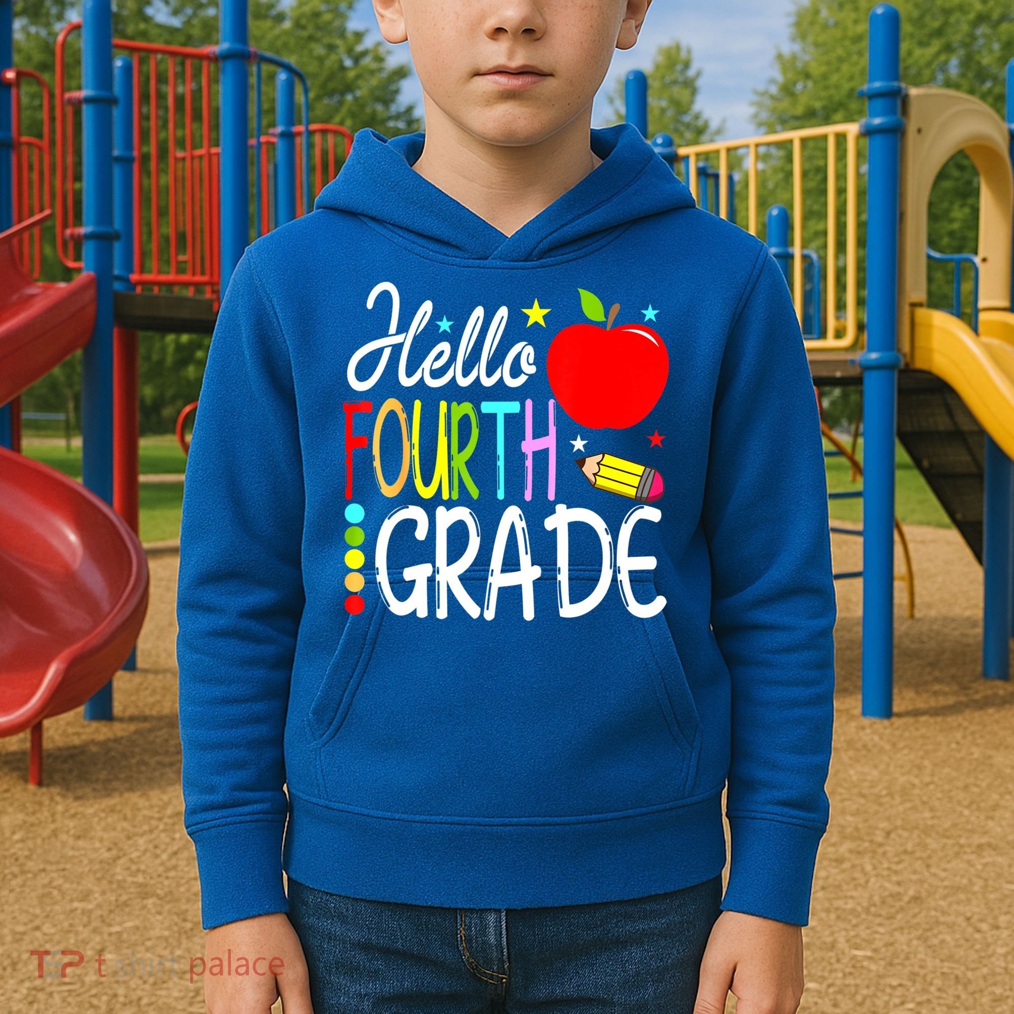 Hello Fourth Grade Team 4th Grade Back To School Teacher Kids Hoodie