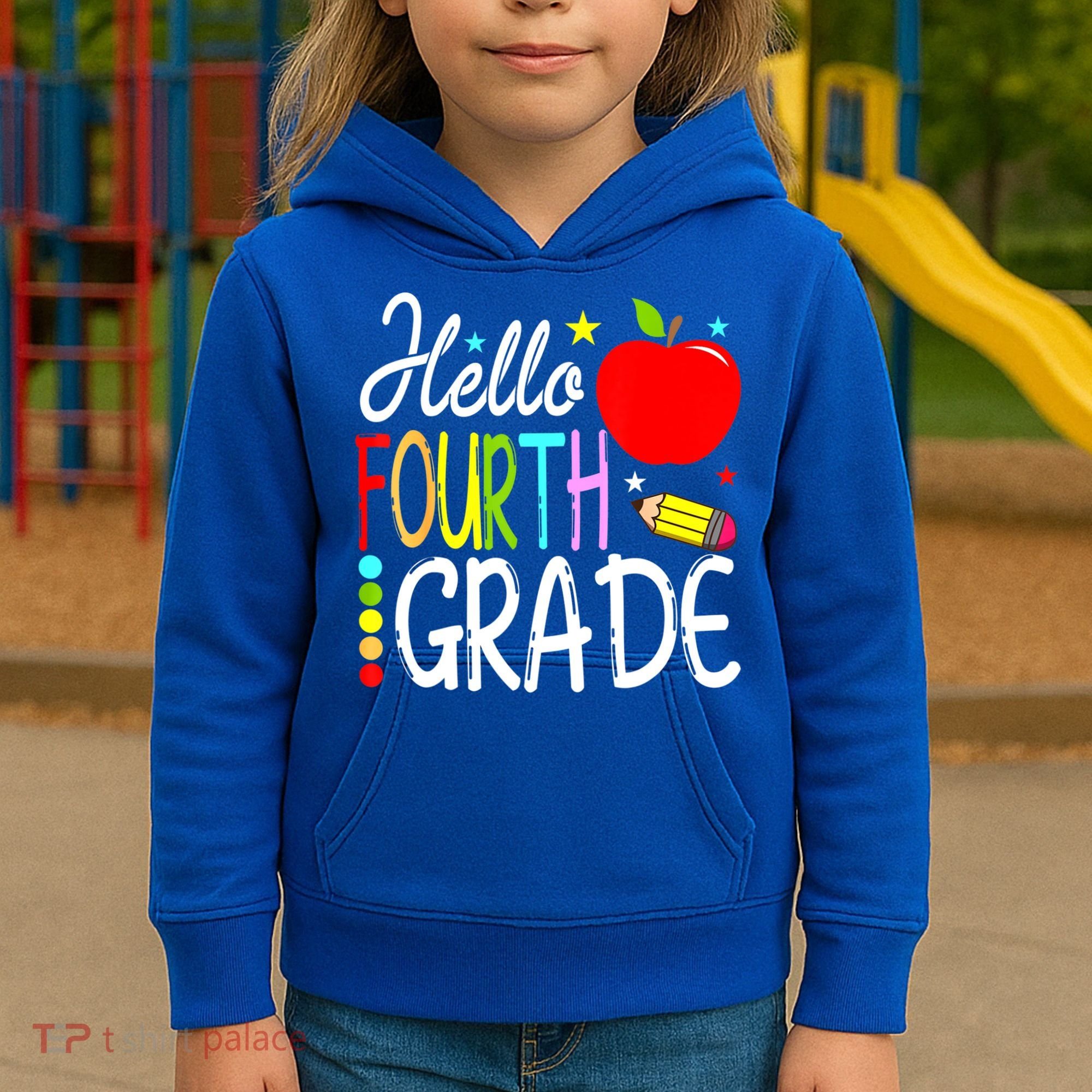 Hello Fourth Grade Team 4th Grade Back To School Teacher Kids Hoodie