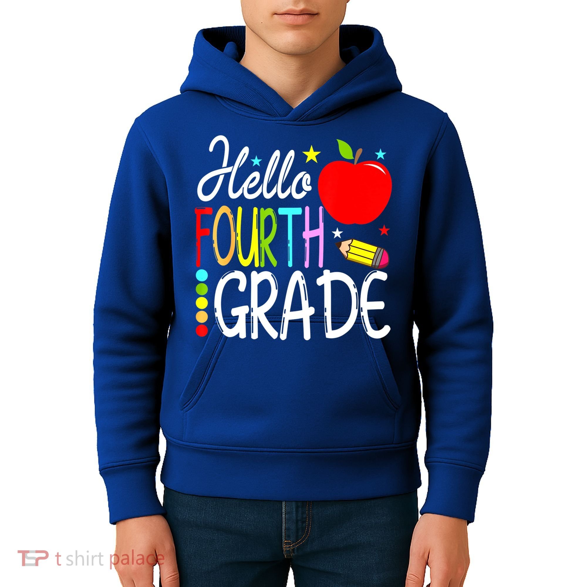 Hello Fourth Grade Team 4th Grade Back To School Teacher Kids Hoodie