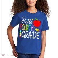 Hello Fourth Grade Team 4th Grade Back To School Teacher Kids T-Shirt thumb 2