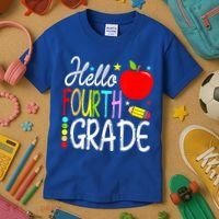 Hello Fourth Grade Team 4th Grade Back To School Teacher Kids T-Shirt thumb 3